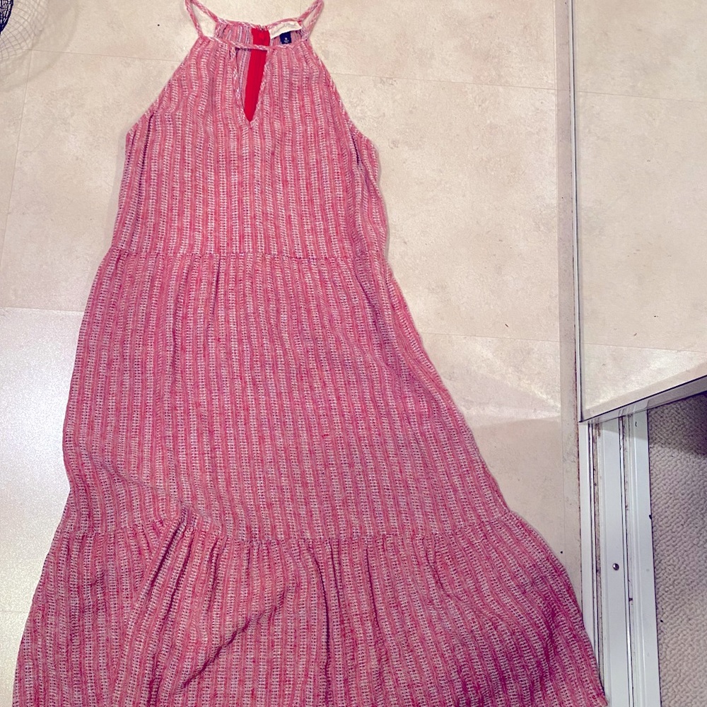 Thick pink striped dress